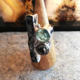 Pyrit Ring mit Obsidian