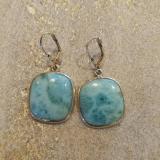 Larimar Ohrringe Quadrat