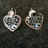 Herz Ohrringe 925 Silber & rose vergoldet  // derzeit verkauft - nur als Halskette zu bestellen