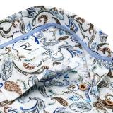 R2-Hemd Art. Paisleymuster Grün/Blau/Braun