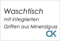 Waschtisch mit integrierten Griffen aus Mineralguss