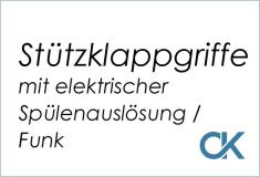 Stützklappgriffe mit elektrischer Spülenauslösung / Funk