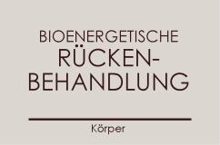 BIOENERGETISCHE RÜCKENBEHANDLUNG