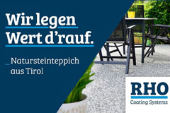 RHO Coating Systems - Natursteinteppiche - Ihr Oberflächenspezialist für Tirol & Bayern